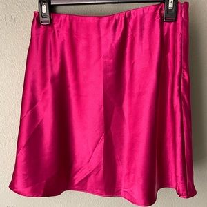 Hot Pink satin skirt